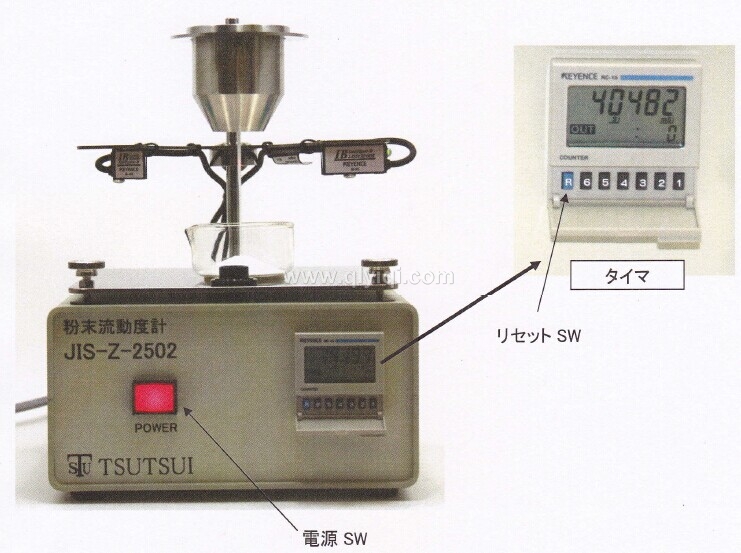 筒井理化原裝進口JIS-Z-2502粉末流動度計,粉末流動度測試儀，粉末密度，霍爾流速，松裝密度，振實密度